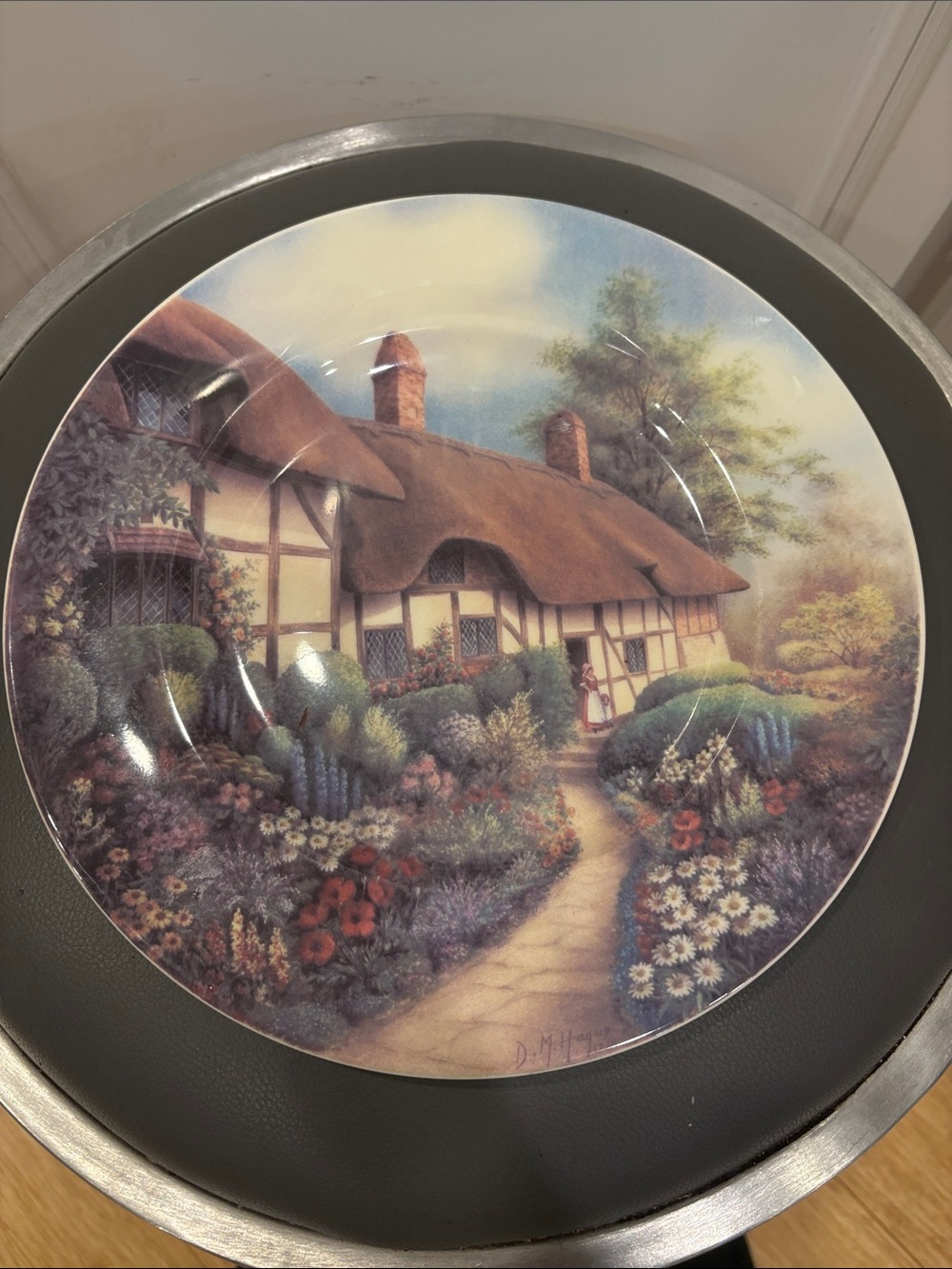 Fenton China Company Collector Plate, Artist D.M. Hague, 10.5” Wide
